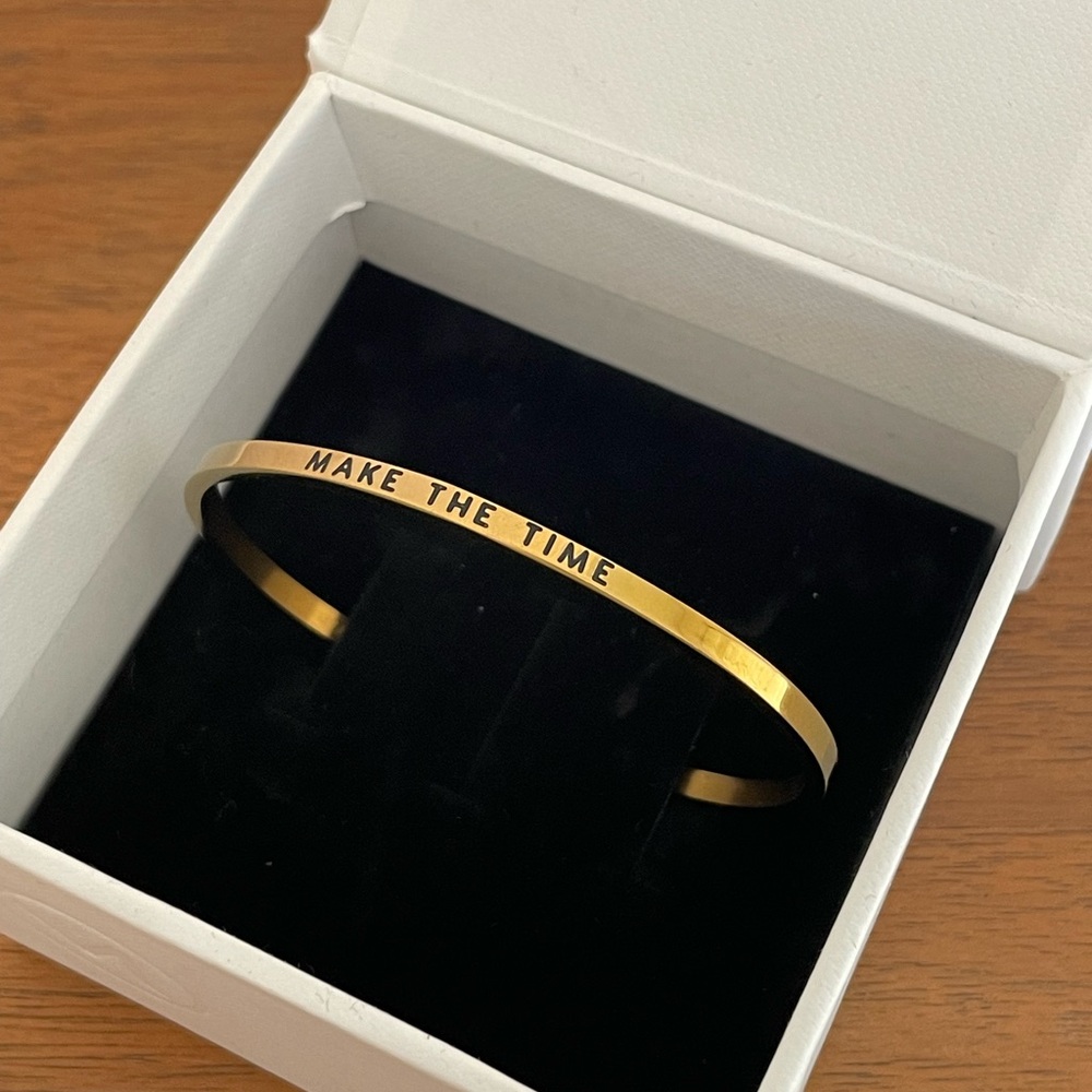 Key Moments Gold Engraved Bangle Bracelet